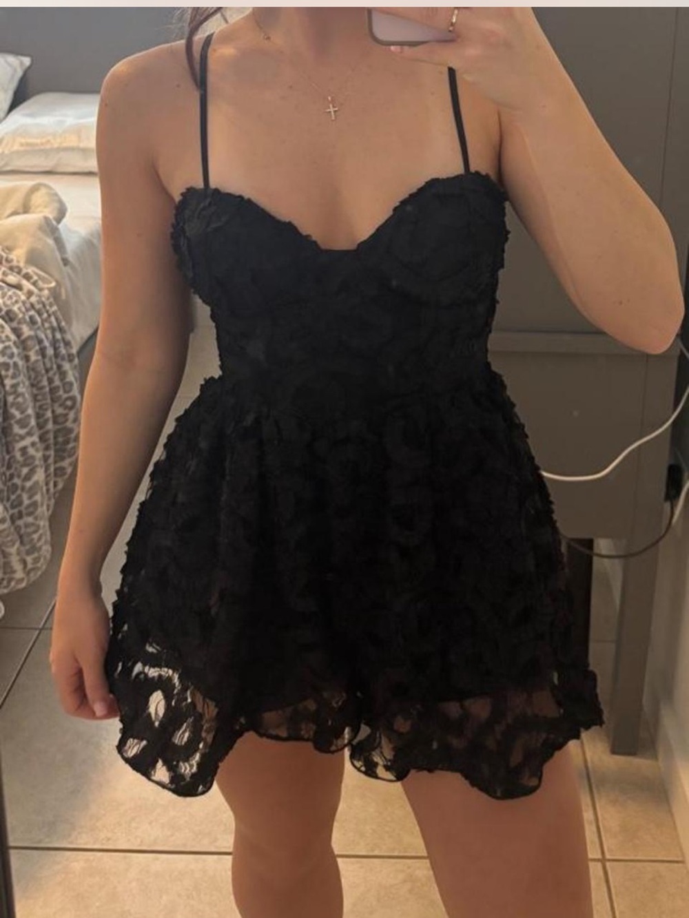 Black Lace Spaghetti Strap Romper